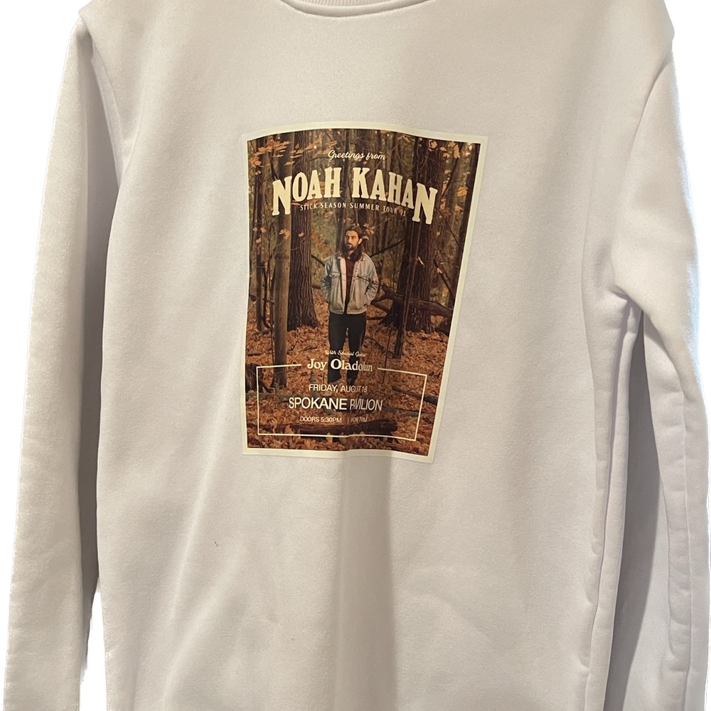 Noah Kahan Crewneck Sweatshirt Stick Season 2023 White Size Medium Adult Photo - Picture 6 of 6